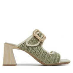Klapki Hispanitas. Zielone klapki Hispanitas, bez wzorów, bez obcasa. Za 479.99 zł.