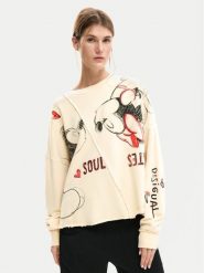Desigual Bluza Muak Mickey 26SWSK17 Beżowy Relaxed Fit. Brązowe bluzy Desigual, l, bez wzorów, z bawełny, bez kaptura. Za 489.99 zł.