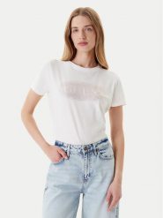 Guess T-Shirt V5YI08 J1314 Biały Regular Fit. Białe t-shirty Guess, xl, z aplikacjami, z bawełny, bez kołnierzyka, bez ramiączek. Za 159.99 zł.