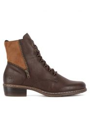 Rieker Trzewiki Y0800-24 Brązowy. Brązowe botki Rieker, bez wzorów, z materiału, bez obcasa, na płaskiej podeszwie, bez zapięcia. Za 272.99 zł.