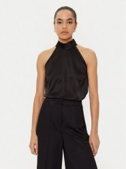 MAX&Co. Bluzka 2516161011200 Czarny Regular Fit. Czarne bluzki MAX&Co., bez wzorów, z syntetyku, bez kołnierzyka, bez ramiączek. Za 399.99 zł.