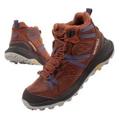 Buty sportowe damskie Merrell Siren 4 Traveller wodoodporne. Brązowe obuwie sportowe Merrell, ze skóry, przed kolano, bez zapięcia, trekkingowe. Za 299.00 zł.
