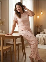 Bawełniana piżama dwuczęściowa z motywem wiśni - różowy. Czerwone piżamy Sinsay, bez wzorów, z bawełny, bez ramiączek. Za 29.99 zł.