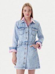 Tommy Jeans Sukienka jeansowa DW0DW22004 Niebieski Regular Fit. Niebieskie sukienki Tommy Jeans, m, bez wzorów, z bawełny, bez kołnierzyka, bez ramiączek. Za 569.99 zł.