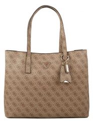 Guess Torebka w kolorze jasnobrązowym - 35 x 29 x 11 cm rozmiar: onesize. Brązowe torby na ramię Guess, z aplikacjami, z materiału, na ramię, bez dodatków. Za 434.99 zł.