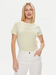 Guess T-Shirt Skylar V4GI09 J1314 Zielony Slim Fit. Zielone t-shirty Guess, s, z aplikacjami, z bawełny, bez kołnierzyka, bez ramiączek. Za 79.99 zł.