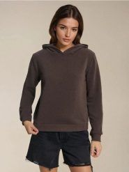 Bluza z kapturem i kieszenią - brązowy. Brązowe bluzy Sinsay, l, bez wzorów, z kapturem. Za 35.99 zł.