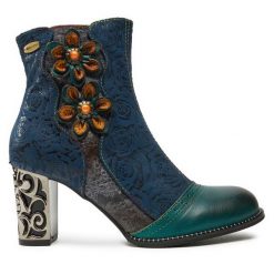 Botki Laura Vita. Niebieskie botki Laura Vita, bez wzorów, bez obcasa, na słupku, bez zapięcia. Za 569.99 zł.