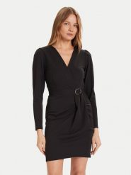 Morgan Sukienka koktajlowa 242-RJIMY Czarny Slim Fit. Czarne sukienki Morgan, bez wzorów, z syntetyku, wizytowe, bez kołnierzyka, bez ramiączek. Za 329.99 zł.