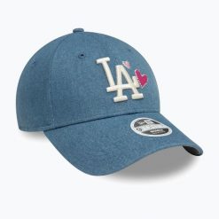 Czapka z daszkiem damska New Era Denim Icon 9Forty Los Angeles Dodgers. Niebieskie czapki New Era, bez wzorów, z denimu. Za 129.99 zł.