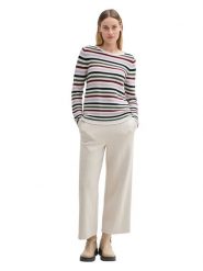 Tom Tailor Sweter w kolorze kremowym ze wzorem rozmiar: L. Brązowe swetry Tom Tailor, l, bez wzorów, z bawełny, bez ramiączek. Za 83.62 zł.