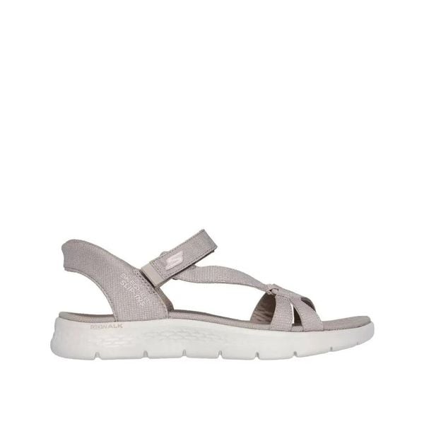 Sandały SKECHERS SLIP-INS GO WALK FLEX Brązowy. Brązowe sandały Skechers, bez wzorów, z materiału, bez obcasa, bez zapięcia. Za 319.99 zł.