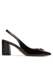 Guess Sandały Valinda FLTVAL PAF05 Czarny. Czarne sandały Guess, z aplikacjami, ze skóry, bez obcasa, na słupku, bez zapięcia. Za 699.99 zł.