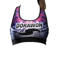 Damski tank top Dorawon Electric. Czarne topy DORAWON, bez wzorów, bez kołnierzyka, bez ramiączek. Za 354.50 zł.