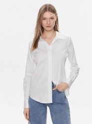 Calvin Klein Koszula K20K206462 Biały Slim Fit. Białe koszule Calvin Klein, bez wzorów, z bawełny, biznesowe, bez kołnierzyka, bez ramiączek. Za 189.99 zł.