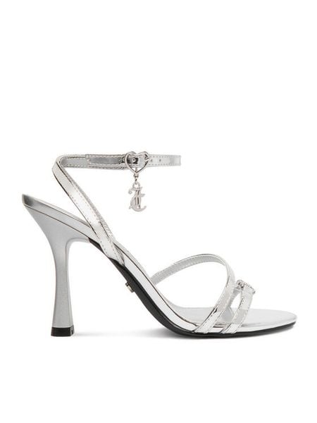 Juicy Couture Sandały EO-LS955554-8 Srebrny. Szare sandały Juicy Couture, bez wzorów, z materiału, bez obcasa, na szpilce, bez zapięcia. Za 138.99 zł.