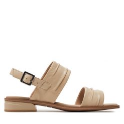 Sandały Caprice. Żółte sandały Caprice, bez wzorów, bez obcasa, na płaskiej podeszwie, bez zapięcia. Za 209.99 zł.