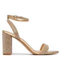 Sandały Aldo. Żółte sandały Aldo, bez wzorów, bez obcasa, na słupku, bez zapięcia. Za 379.99 zł.