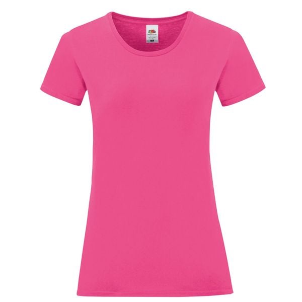 Koszulka Damska Iconic 150. Czerwone bluzki FRUIT OF THE LOOM, xl, bez wzorów, sportowe, bez kołnierzyka, bez ramiączek. Za 30.99 zł.