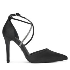 Szpilki DeeZee. Czarne szpilki DeeZee, bez wzorów, bez obcasa, na szpilce, bez zapięcia. Za 159.99 zł.