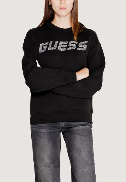 Bluza Kobieta GUESS ACTIVE CECILIA CN. Czarne bluzy sportowe Guess Active, s, z aplikacjami, z jeansu, bez kaptura. Za 332.35 zł.