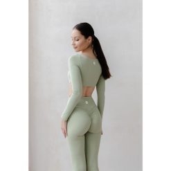 Legginsy dzwony Moonholi Flare z rozszerzanymi nogawkami. Zielone bielizna sportowa MOONHOLI, bez wzorów. Za 369.00 zł.