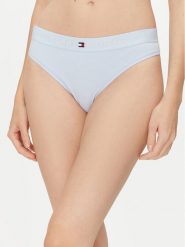 Tommy Hilfiger Stringi UW0UW04146 Błękitny. Niebieskie stringi TOMMY HILFIGER, bez wzorów, z bawełny. Za 59.99 zł.