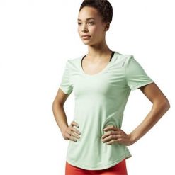 Koszulka sportowa damska Reebok Wor SW Tee. Zielone koszulki sportowe Reebok, bez wzorów, bez ramiączek. Za 166.00 zł.