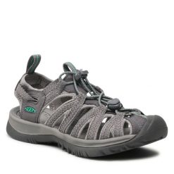 Sandały Keen. Szare sandały Keen, bez wzorów, sportowe, bez obcasa, bez zapięcia. Za 269.99 zł.