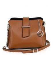 Mia Tomazzi Skórzana torebka w kolorze jasnobrązowym - 21 x 17 x 10 cm rozmiar: onesize. Brązowe torby na ramię Mia Tomazzi, bez wzorów, z materiału, na ramię, bez dodatków. Za 217.99 zł.