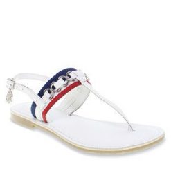 Sandały U.S. Polo Assn. Białe sandały U.S. Polo Assn., bez wzorów, bez obcasa, na płaskiej podeszwie, bez zapięcia. Za 219.99 zł.