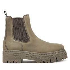 Sztyblety Tamaris. Szare botki Tamaris, bez wzorów, bez obcasa, na płaskiej podeszwie, bez zapięcia. Za 509.99 zł.