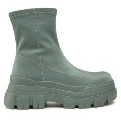 Botki Jenny Fairy. Zielone botki Jenny Fairy, bez wzorów, bez obcasa, na płaskiej podeszwie, bez zapięcia. Za 149.99 zł.