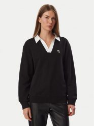 KARL LAGERFELD Bluza B4W20062 Czarny Regular Fit. Czarne bluzy KARL LAGERFELD, xs, bez wzorów, z bawełny, bez kaptura. Za 849.99 zł.