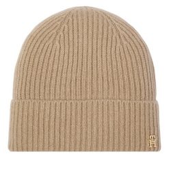 Czapka Tommy Hilfiger. Brązowe czapki TOMMY HILFIGER, bez wzorów. Za 369.99 zł.