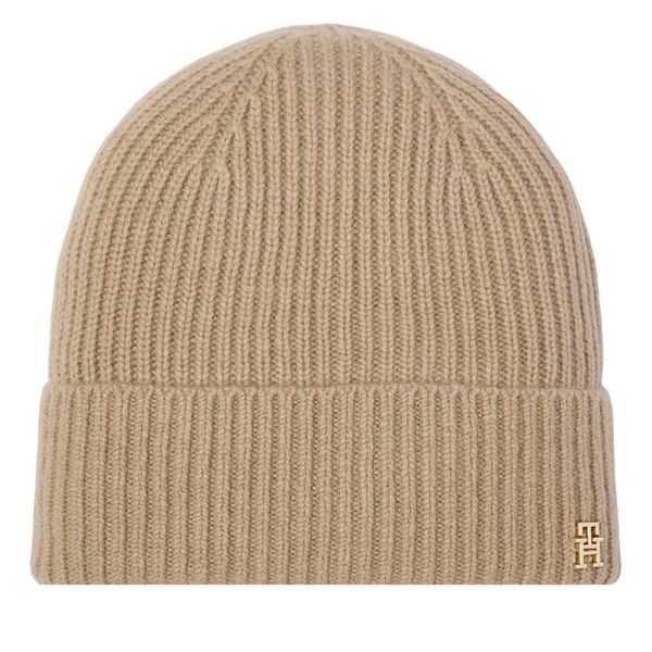 Czapka Tommy Hilfiger. Brązowe czapki TOMMY HILFIGER, bez wzorów. Za 369.99 zł.