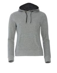 Clique Classic Hoody Women — damska bluza z kapturem szary melanż – grey melange. Szare bluzy CLIQUE, s, bez wzorów, z bawełny, z kapturem. Za 212.40 zł.