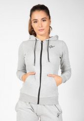 Pixley Bluza z kapturem zapinana na suwak - Szary. Szare bluzy GORILLA WEAR, l, bez wzorów, z bawełny, z kapturem. Za 239.00 zł.