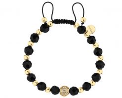 Bransoletka z mosiądzu pozłacana z cyrkoniami i szklanymi detalami. Bransoletki Artelioni, z cyrkonią, pozłacane. Za 139.00 zł.