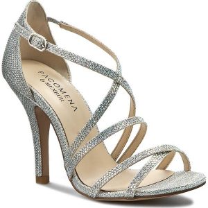 Sandały MENBUR - PACOMENA 07015 Silver 0009. Szare sandały Menbur, bez wzorów, z materiału, eleganckie, bez obcasa, na obcasie, bez zapięcia. W wyprzedaży za 209.00 zł.
