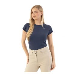 Damska koszulka do jazdy konnej ANKY ATC261301. Niebieskie bluzki ANKY, bez wzorów, sportowe, bez kołnierzyka, bez ramiączek. Za 283.50 zł.