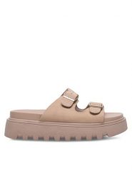 DeeZee Klapki HY86009-19 Beżowy. Brązowe klapki DeeZee, bez wzorów, z syntetyku, bez obcasa. Za 129.99 zł.
