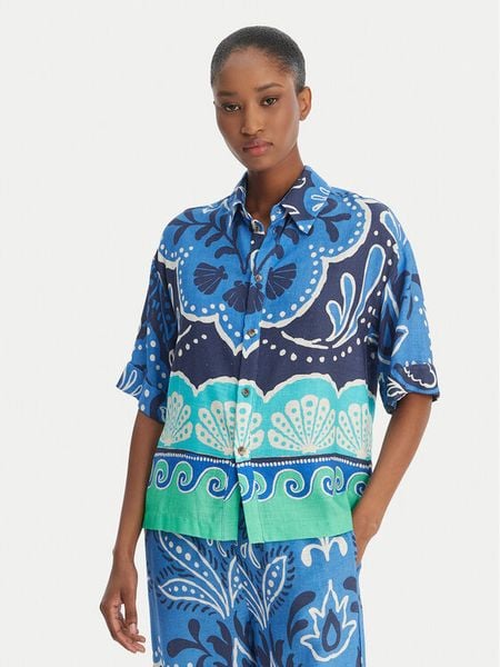 Banana Moon Koszula Hattie Clearive MYY56 Błękitny Regular Fit. Niebieskie koszule Banana Moon, s, bez wzorów, z wiskozy, bez kołnierzyka, bez ramiączek. Za 285.99 zł.