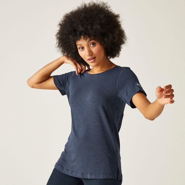 Ballyton damska koszulka. Niebieskie bluzki Regatta, bez wzorów, z materiału, sportowe, bez kołnierzyka, bez ramiączek. W wyprzedaży za 95.15 zł.