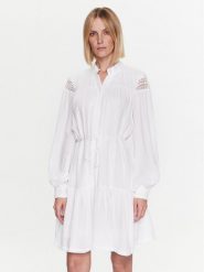 Bruuns Bazaar Sukienka codzienna Leora BBW3156 Biały Regular Fit. Białe sukienki Bruuns Bazaar, na co dzień, bez wzorów, z wiskozy, bez kołnierzyka, bez ramiączek, proste. Za 459.99 zł.