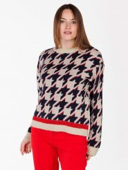 KEY LARGO Sweter "Check" w kolorze beżowo-czarnym rozmiar: XS. Brązowe swetry KEY LARGO, xs, bez wzorów, bez ramiączek. Za 90.69 zł.