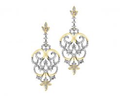 Kolczyki z żółtego złota z brylantami - 0,30 ct - próba 585. Żółte kolczyki Apart, z brylantem, złote. Za 8,590.00 zł.