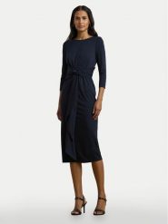 LAUREN RALPH LAUREN Sukienka koktajlowa 250957698 Granatowy Slim Fit. Niebieskie sukienki Lauren Ralph Lauren, bez wzorów, z syntetyku, wizytowe, bez kołnierzyka, bez ramiączek. Za 489.99 zł.