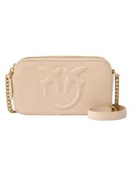 Pinko Skórzana torebka w kolorze beżowym - 18 x 10 x 6 cm rozmiar: onesize. Brązowe torby na ramię Pinko, bez wzorów, z materiału, na ramię, bez dodatków. Za 794.39 zł.