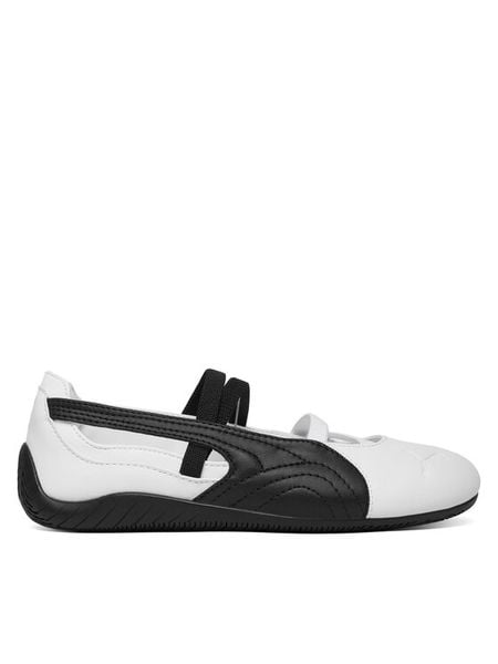 Puma Baleriny Speedcat Ballet Lthr Wns 406144 03 Biały. Białe baleriny Puma, bez wzorów, ze skóry, bez obcasa. Za 261.99 zł.